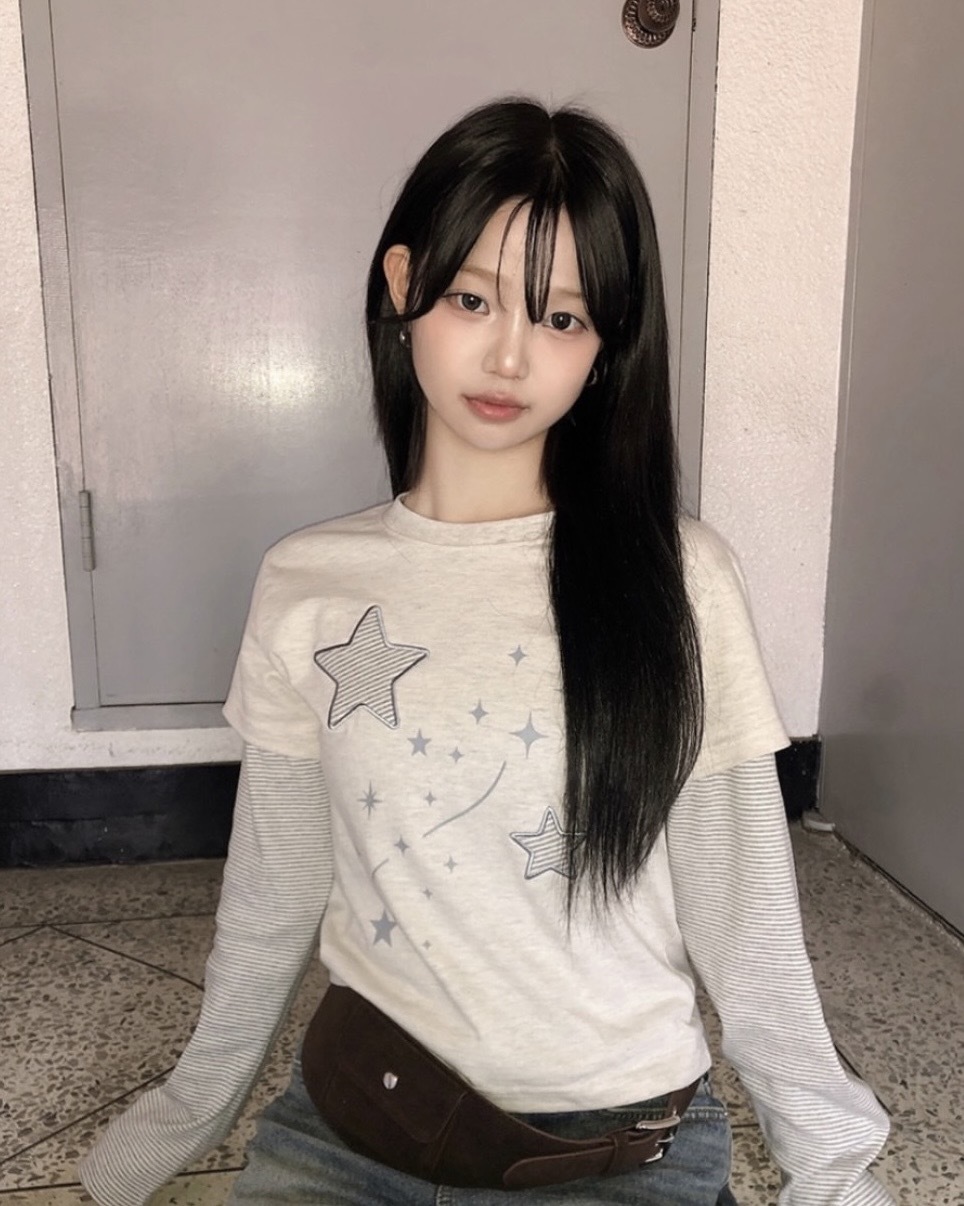 Stripe Stars Layering Long Sleeve