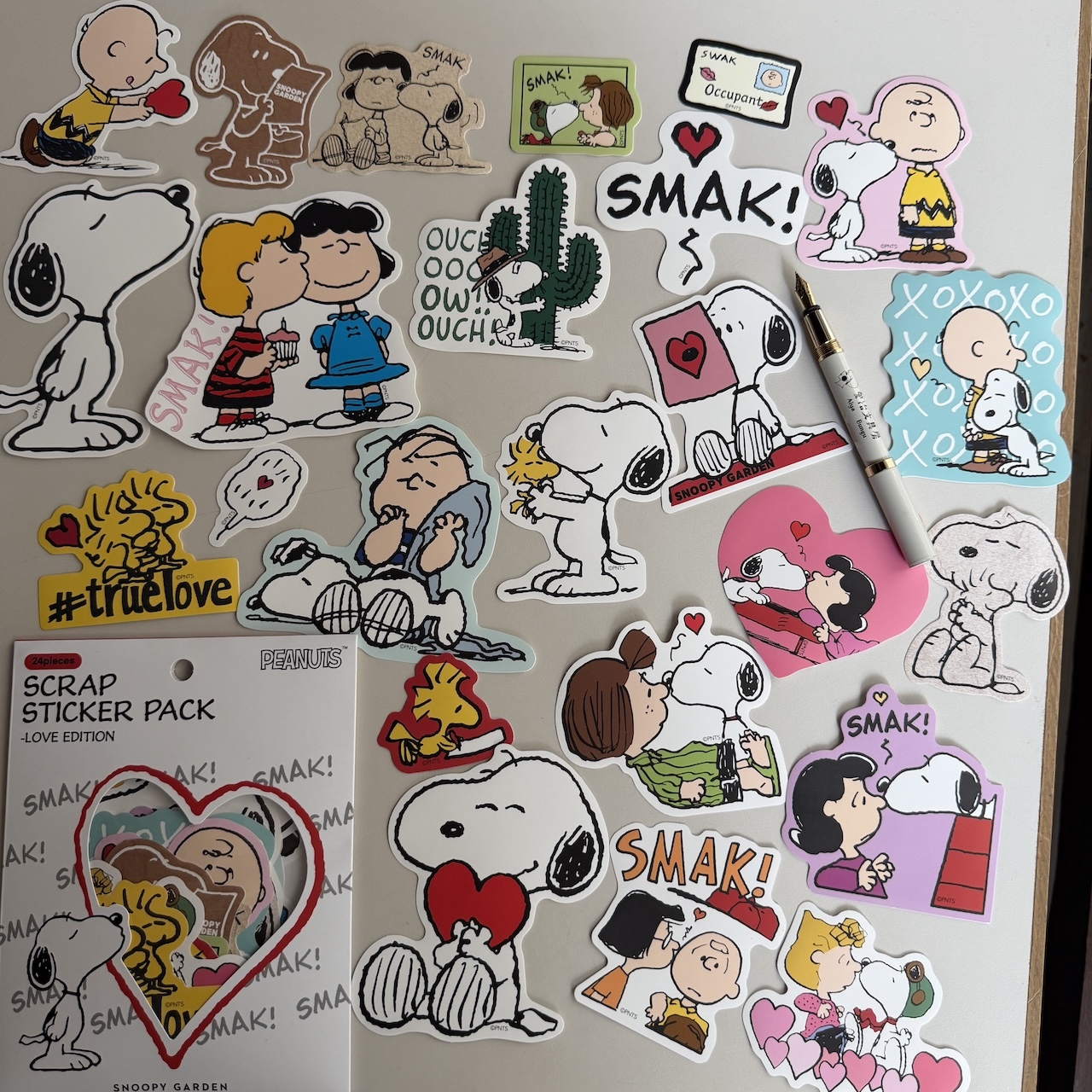 LOVE_Snoopy Garden 限定版貼紙包 24入｜日本Snoopy