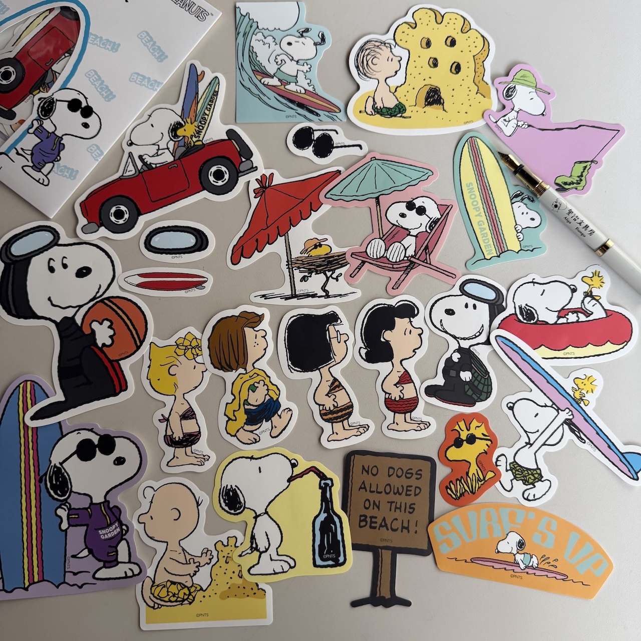 海灘_Snoopy Garden 限定版貼紙包 24入｜日本Snoopy