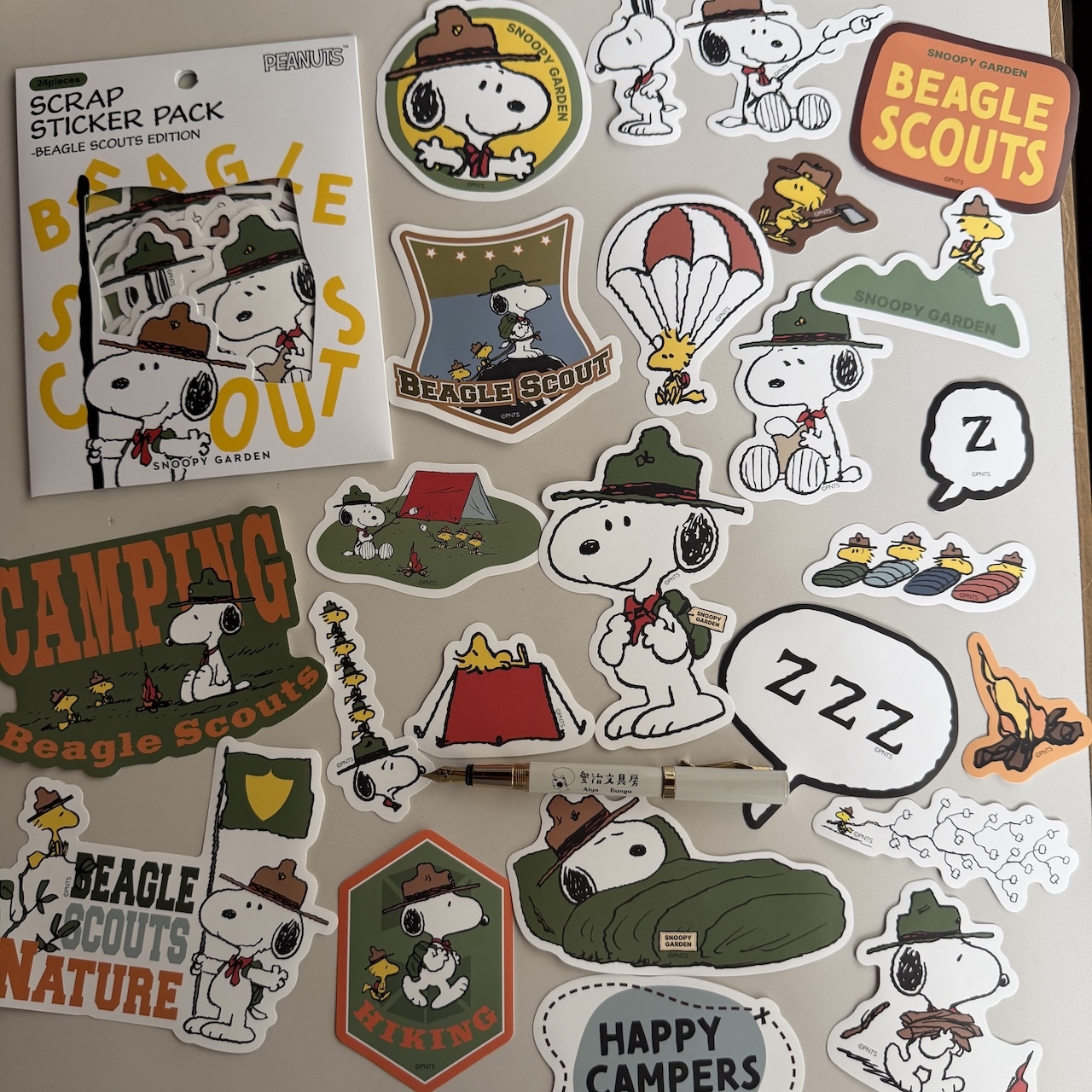 露營_Snoopy Garden 限定版貼紙包 24入｜日本Snoopy