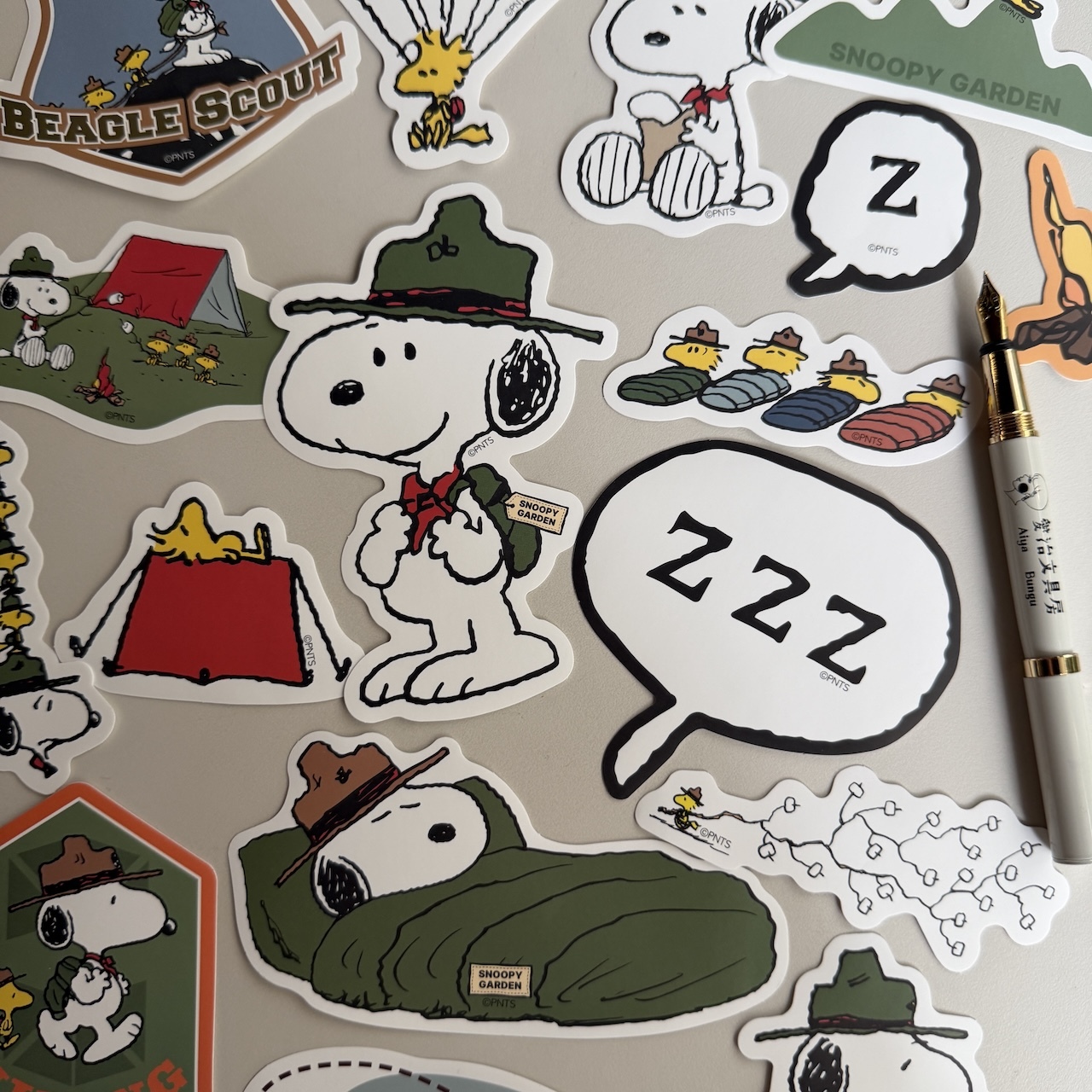露營_Snoopy Garden 限定版貼紙包 24入｜日本Snoopy