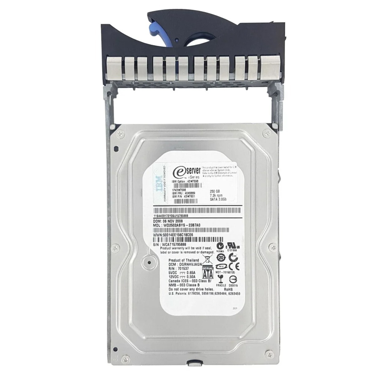 39M4526IBM 250GB SATA 3.5" HSWAP HDD = 39M4527 (翻新)