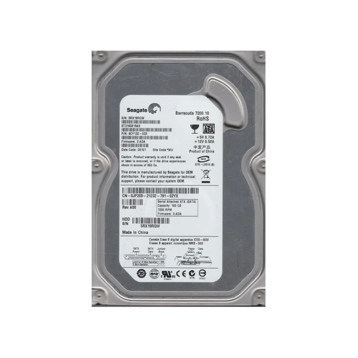 399967-001 HP 3.5" 80GB 7.2K SATA HDD (翻新)