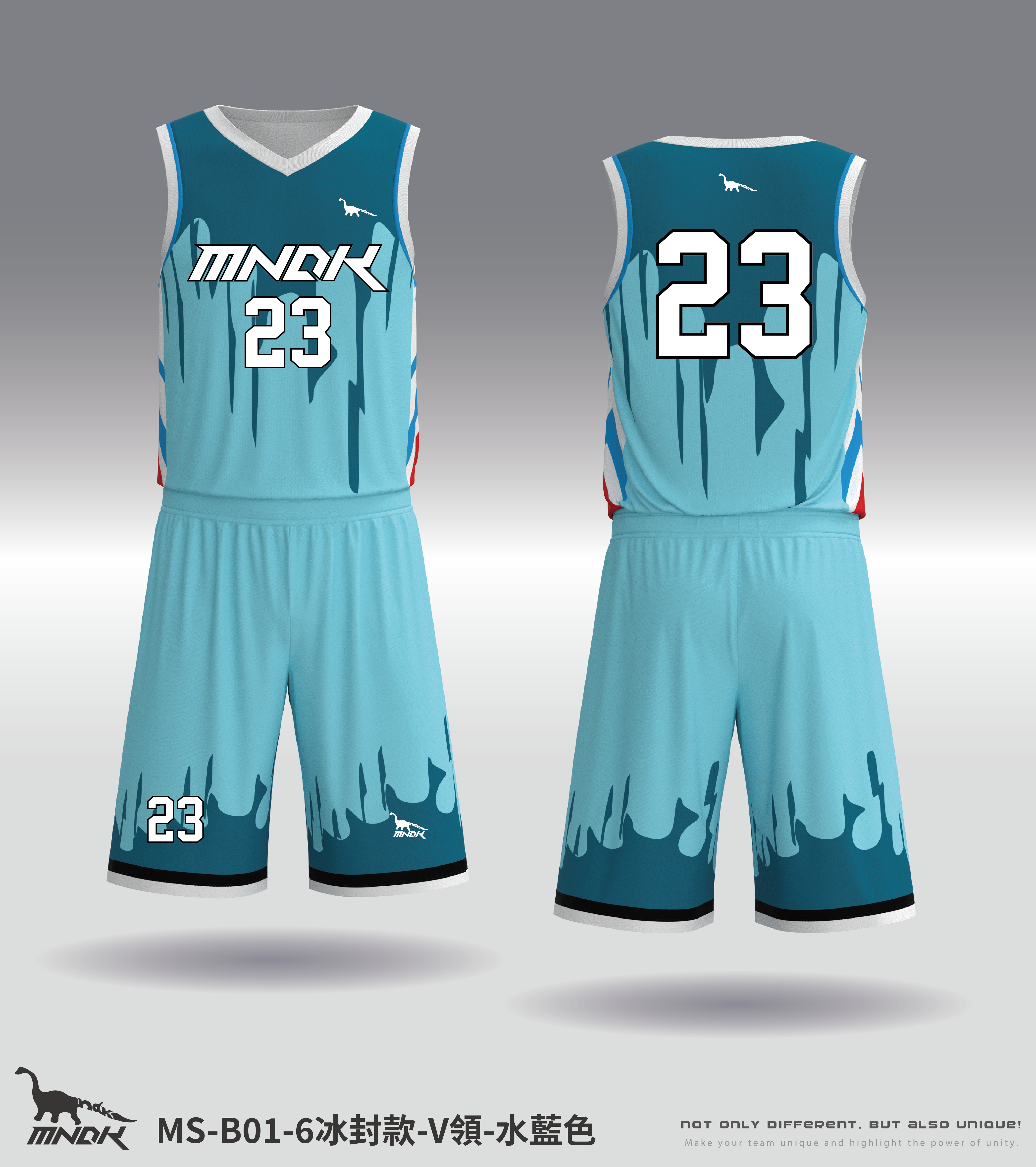 MNDK莫納帝克｜客製化團體服｜專業運動服｜公司制服｜台中basketball MS-B01-6冰封款