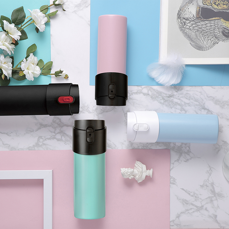 PO:Selected 丹麥掀蓋12oz保溫泡茶杯 (天空藍-白蓋)