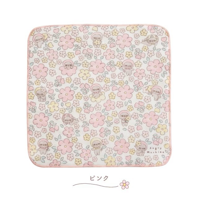 [Angry Machiko] 真知子粉紅色花系列 紗布手帕