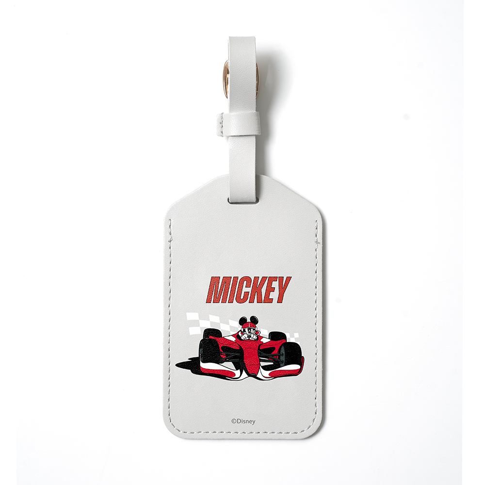 【 賽車系列 】Disney 米奇好朋友-輕巧皮革行李吊牌-全速米妮【正版授權】