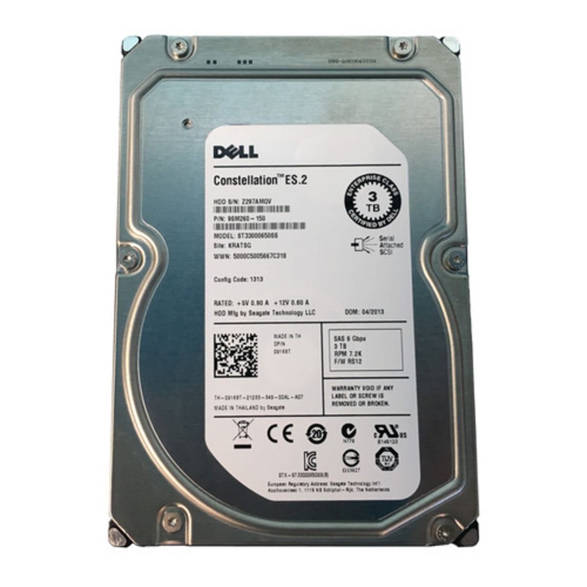6H6FG DELL EQUALLOGIC PS6100E 3.5" 3TB 7.2K 6G SAS HDD (翻新)