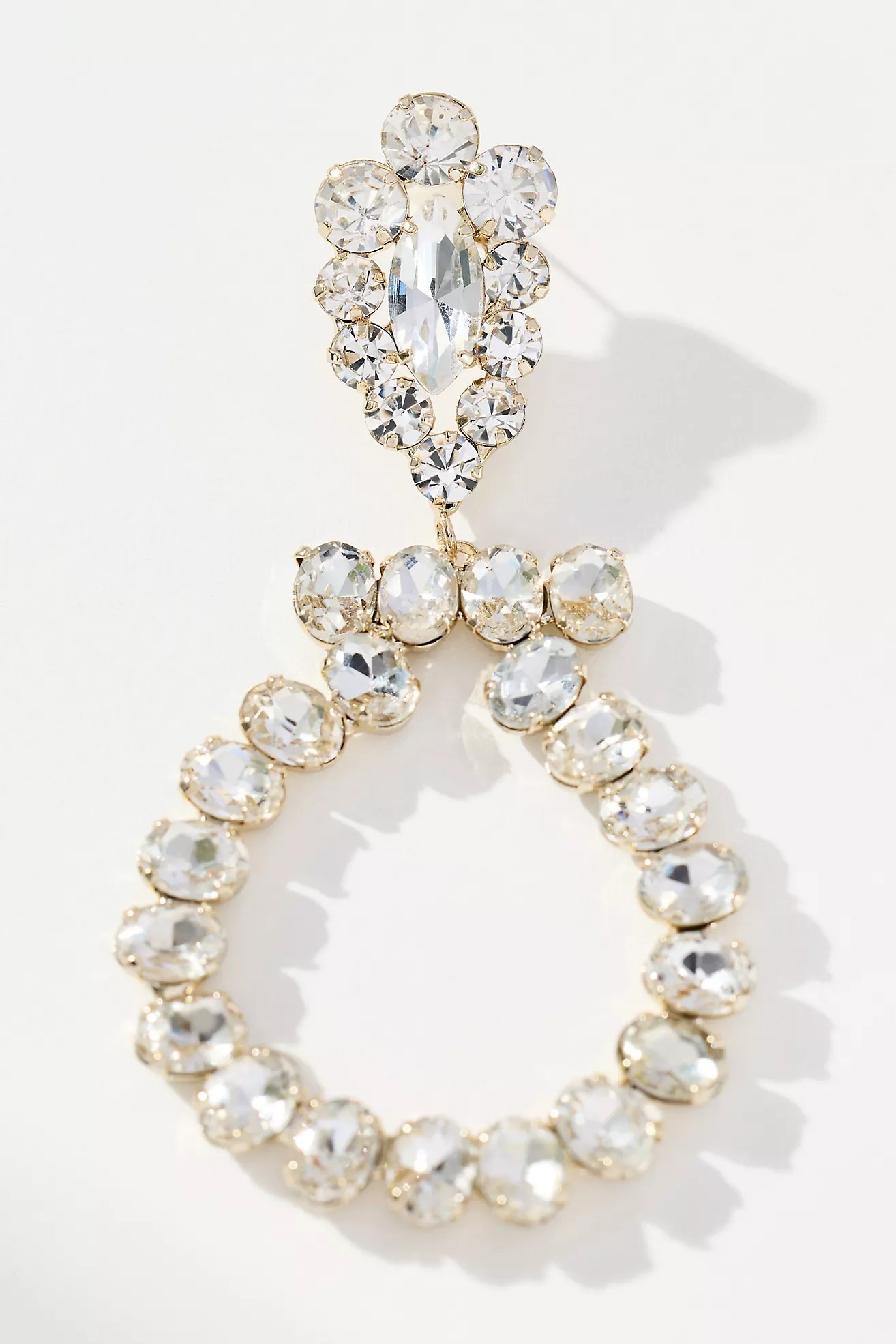 USA Dream美國金透明黃銅鍍14K金鑽環耳環