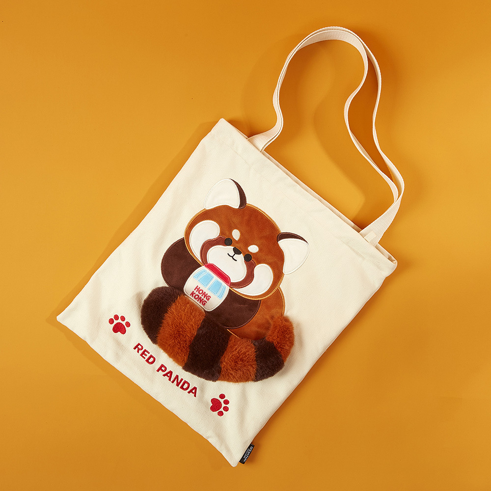 小熊貓抱纜車帆布袋