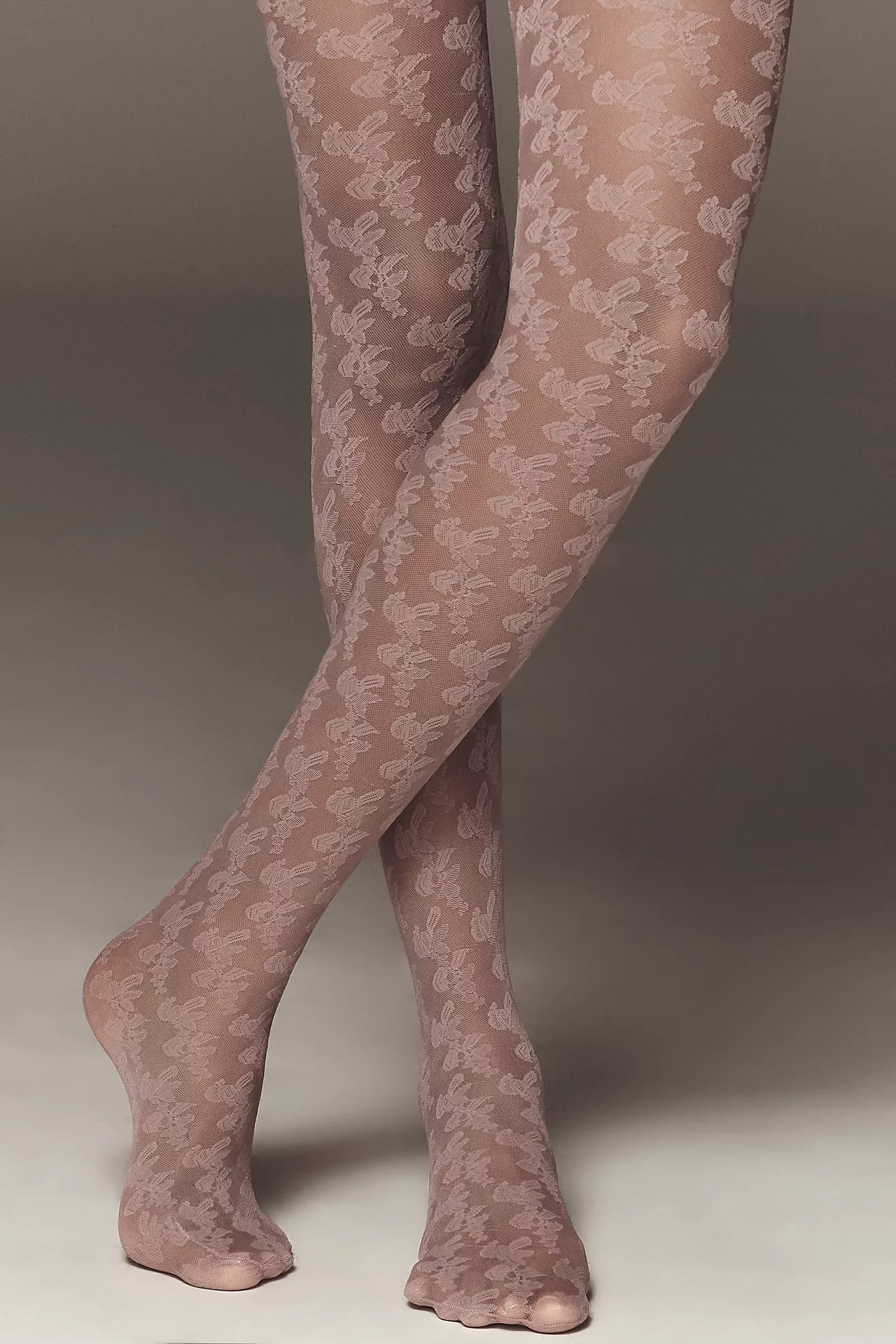 Blush美國腮紅粉色燒花蕾絲褲襪