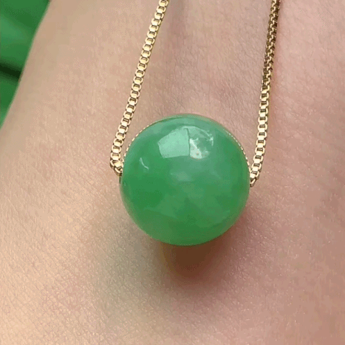 12931 翡翠飄綠珠子 (11.7mm直徑)