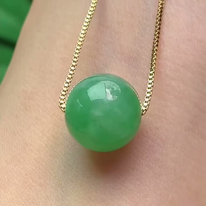 翡翠飄綠珠子 (11.7mm直徑),天然翡翠A玉, 緬甸玉, Jade, Jadeite