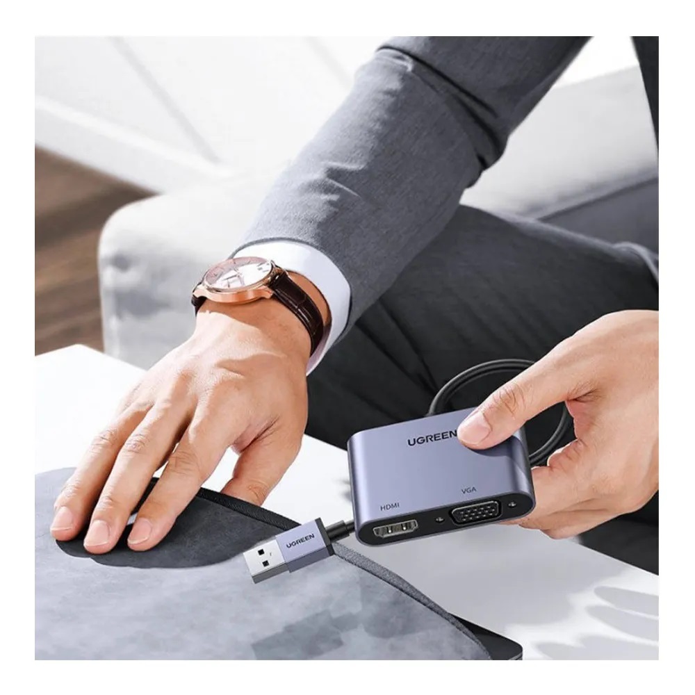 UGREEN - CM449 USB3.0轉HDMI+VGA轉換器 - 20518
