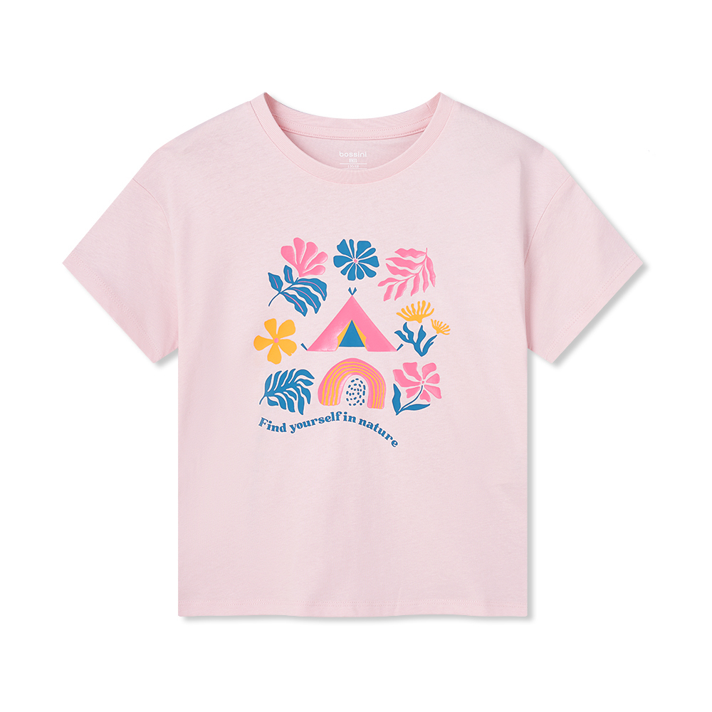 女童印花圖案短袖T恤