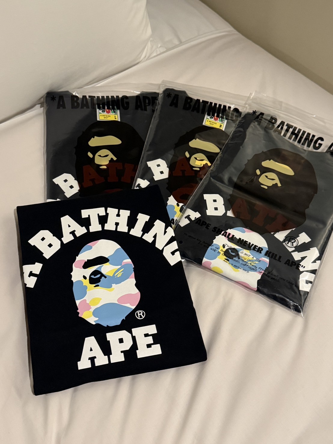 Bape College Multi Camo 彩色猿人 短Tee 1M30110025