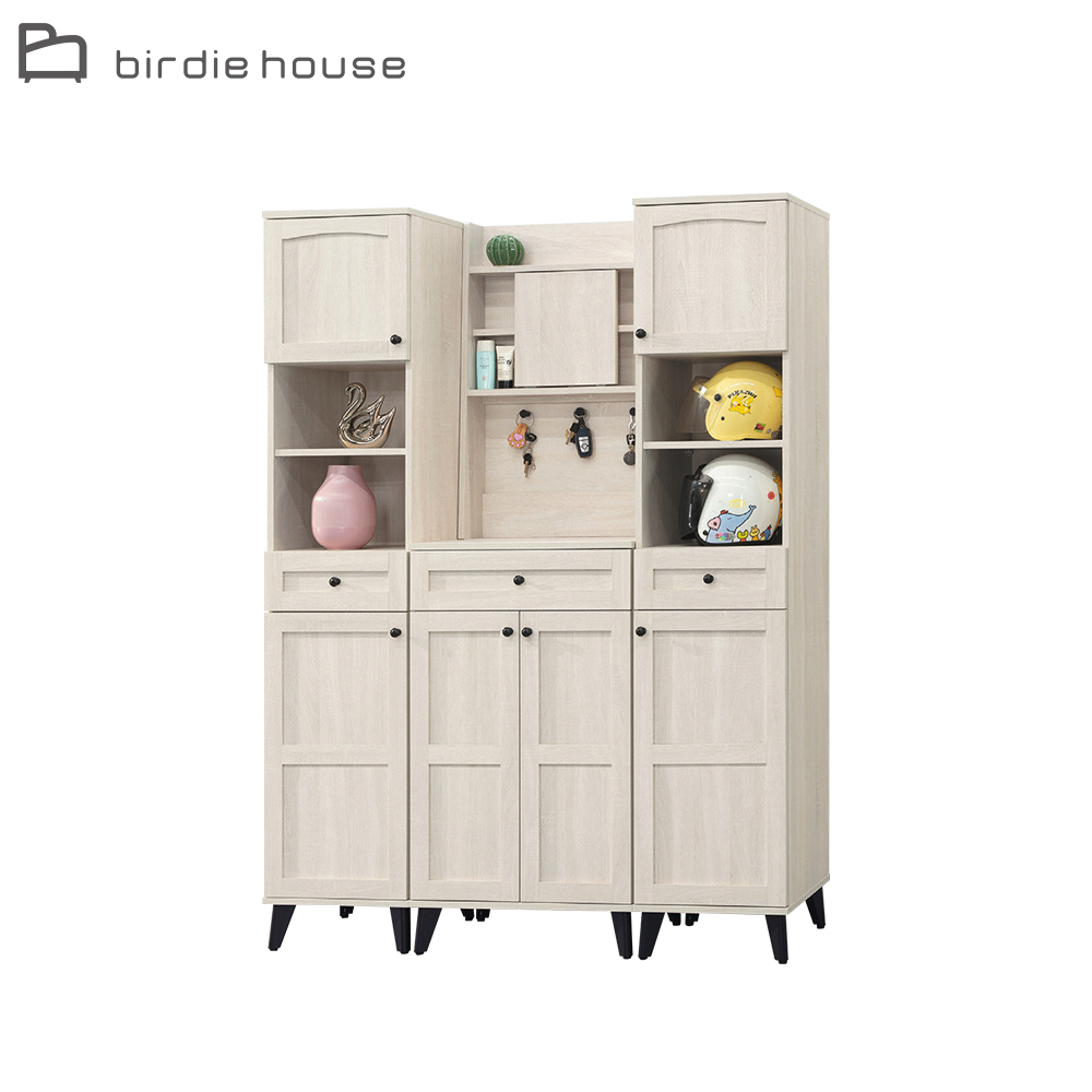 柏蒂家居-維恩4.6尺多功能收納鞋櫃組合/玄關展示櫃/收納置物櫃-附鑰匙收納掛勾