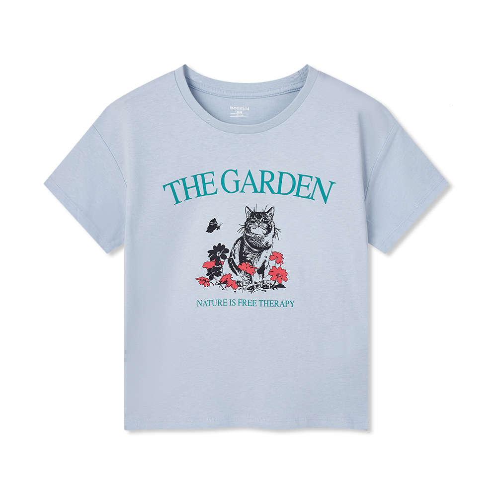 女童印花圖案短袖T恤