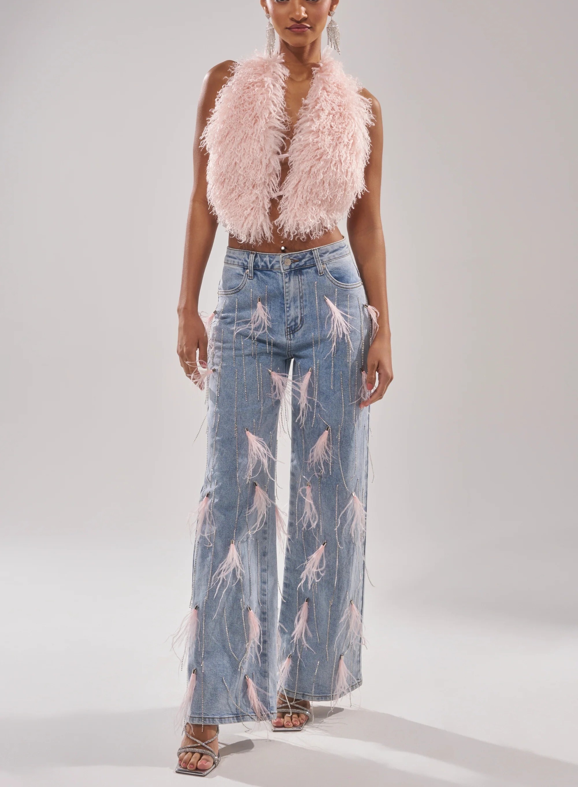 Pink Vibe粉紅色Vegan毛毛露背上衣