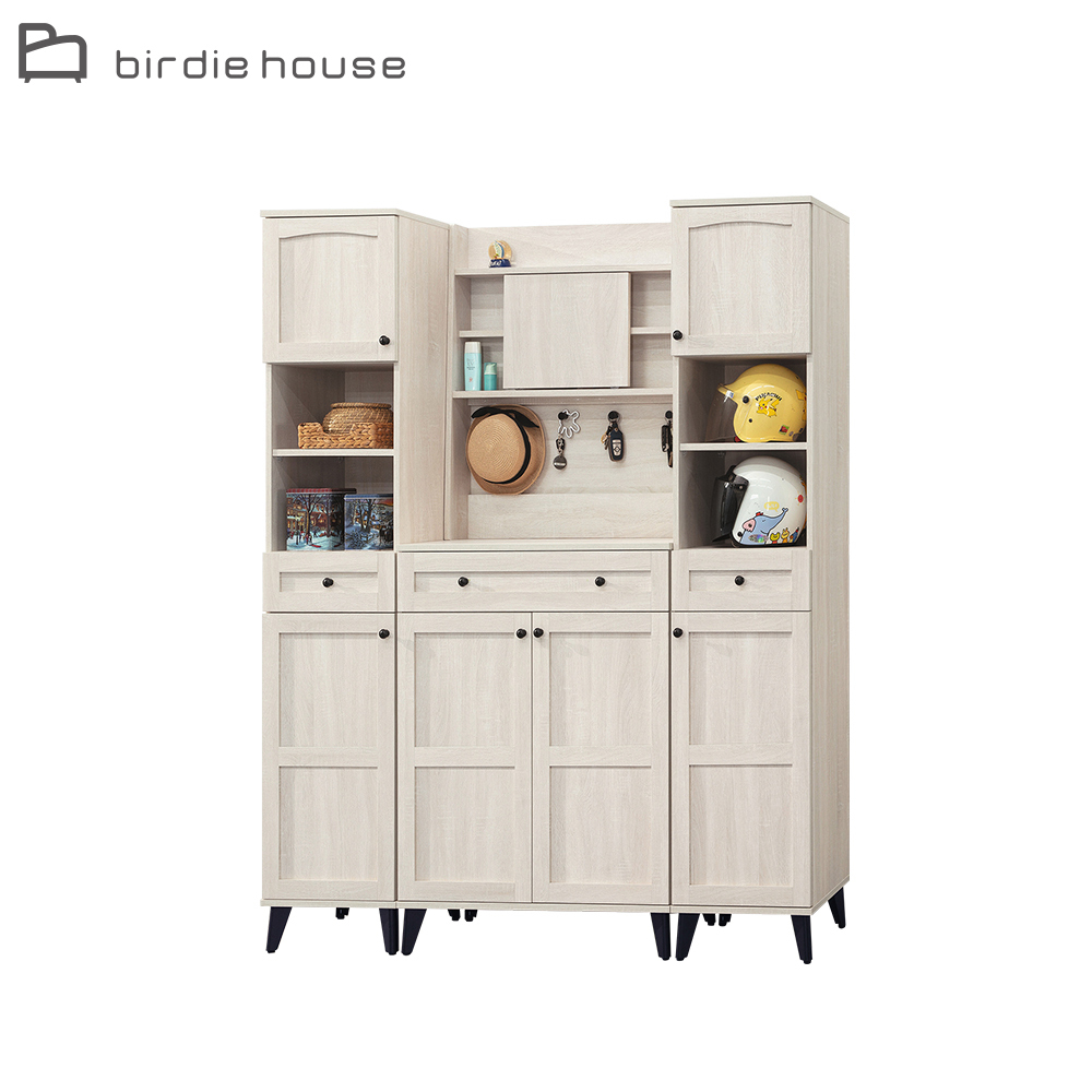 柏蒂家居-維恩5.3尺多功能收納鞋櫃組合/玄關展示櫃/收納置物櫃-附鑰匙收納掛勾