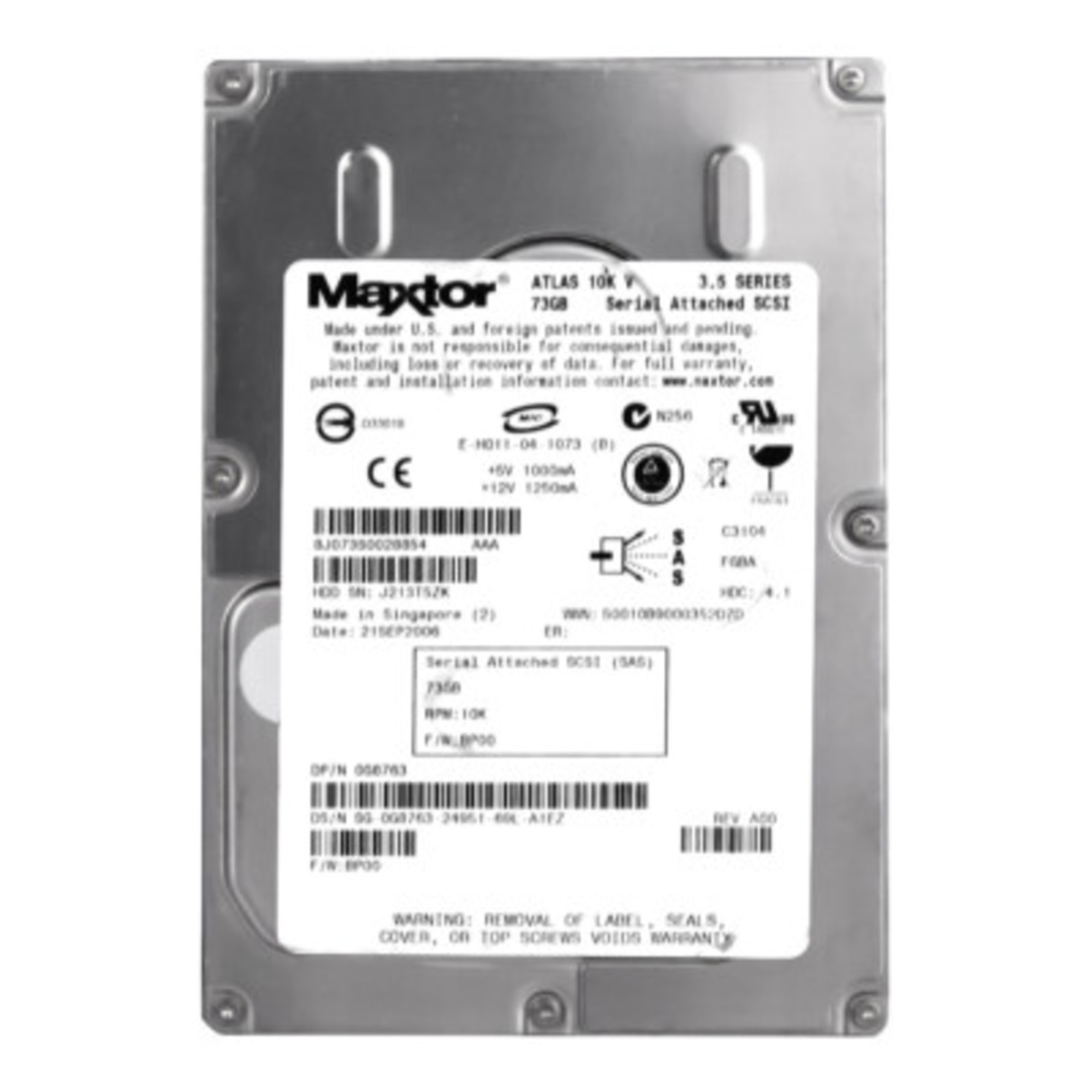 G8763 DELL 73GB 10K 3G SAS 3.5" HDD (翻新)