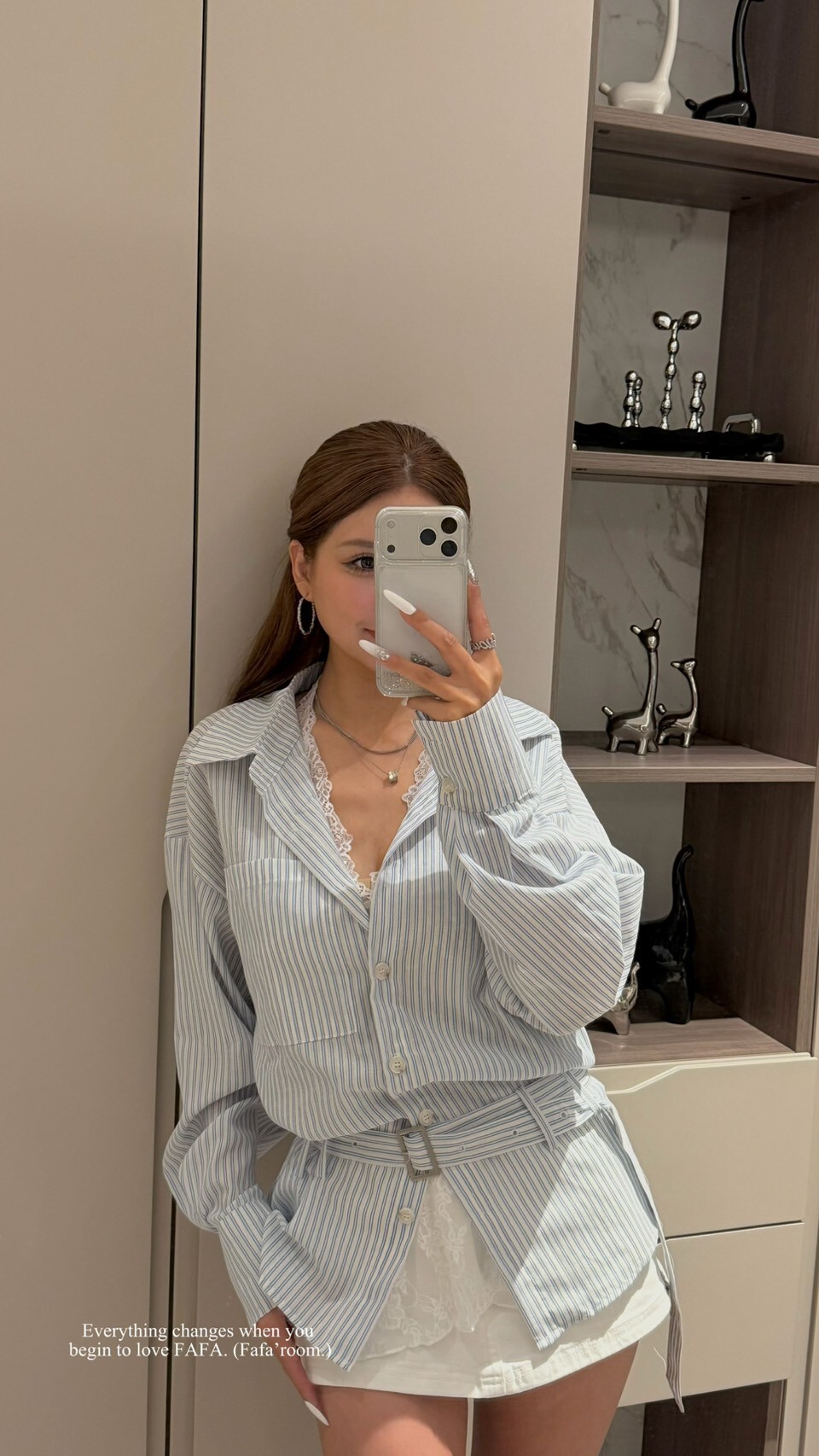 【Mar.3】L'1氣質蕾絲背心+襯衫