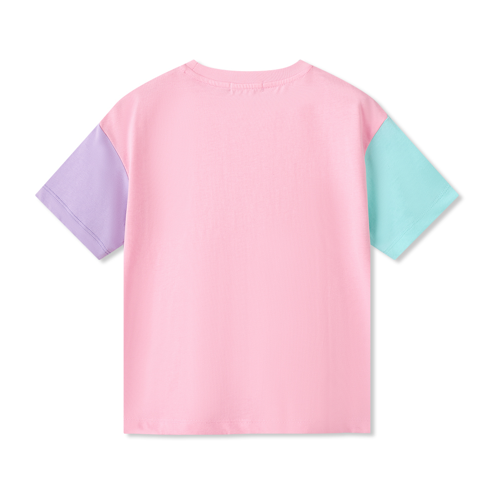 女童拼色短袖T恤