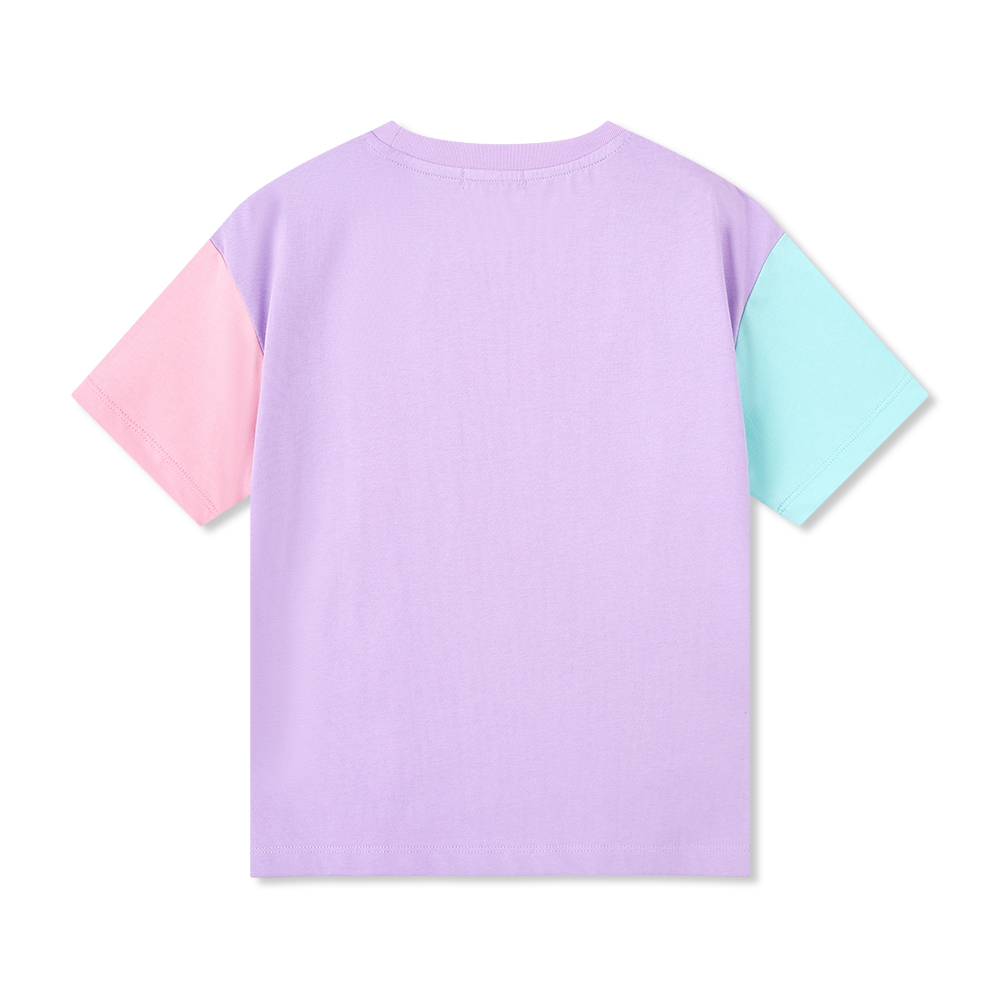女童拼色短袖T恤