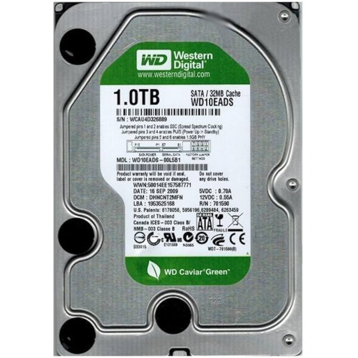 WD10EADS WD 3.5" 1TB 7200RPM SATA HDD (翻新)