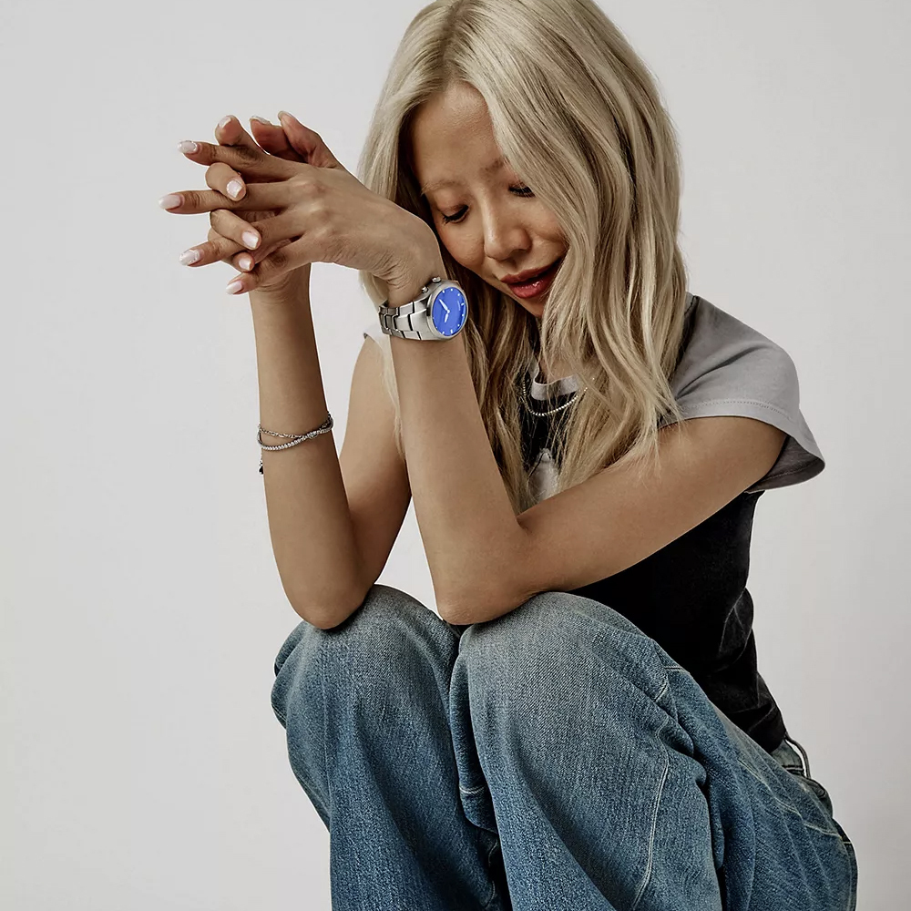 Y2K Archival Big Tic  銀色不鏽鋼錶帶手錶 40 MM LE1228