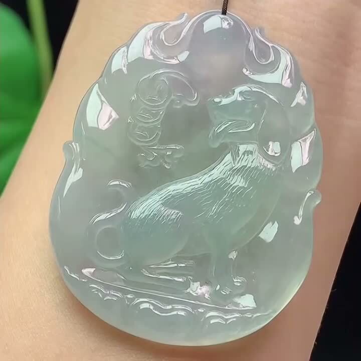 翡翠狗牌,天然翡翠A玉, 緬甸玉, Jade, Jadeite