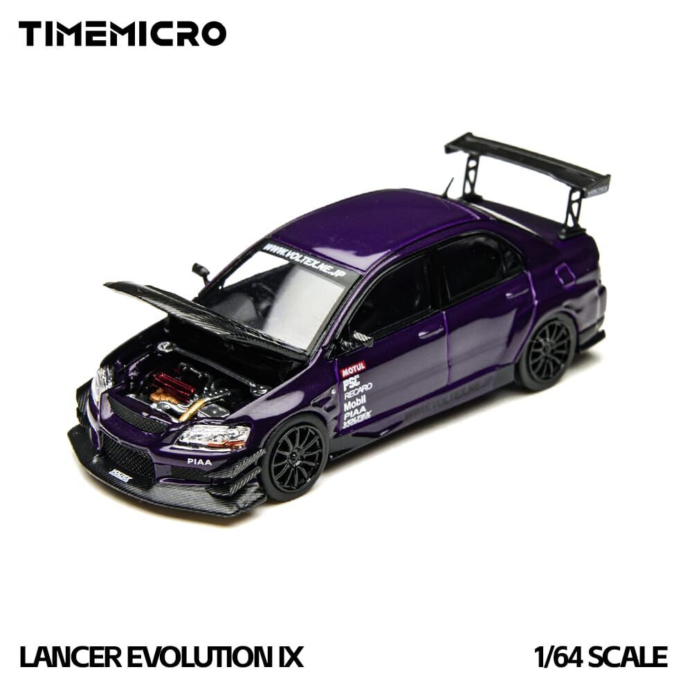 PO-$170 * TIME MICRO * 1:43 MITSUBISHI LANCER EVOLUTION IX METALLIC PURPLE