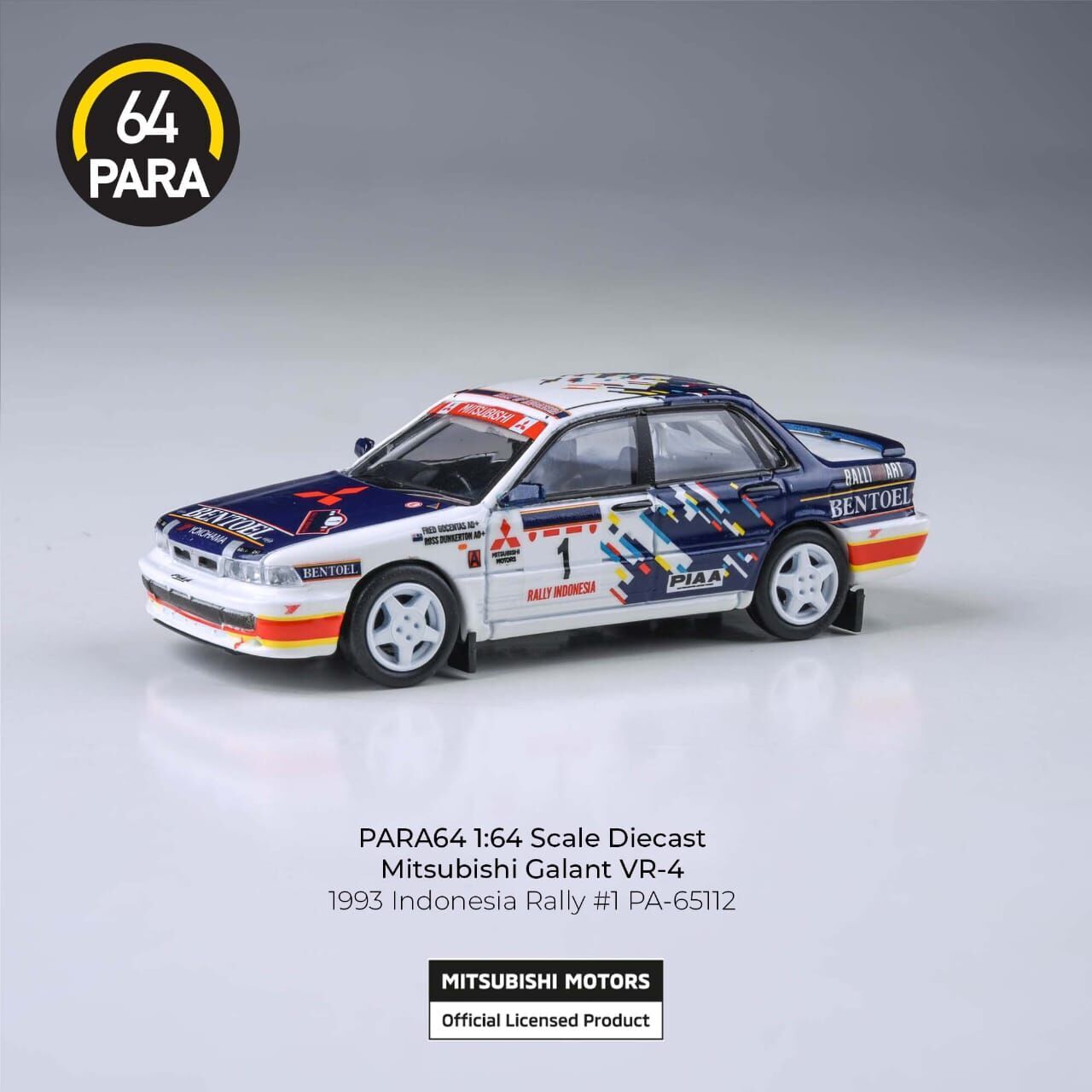 PO-$125 * PARA64 * 1:64 MITSUBISHI GALANT VR-4 INDONESIA RALLY RHD