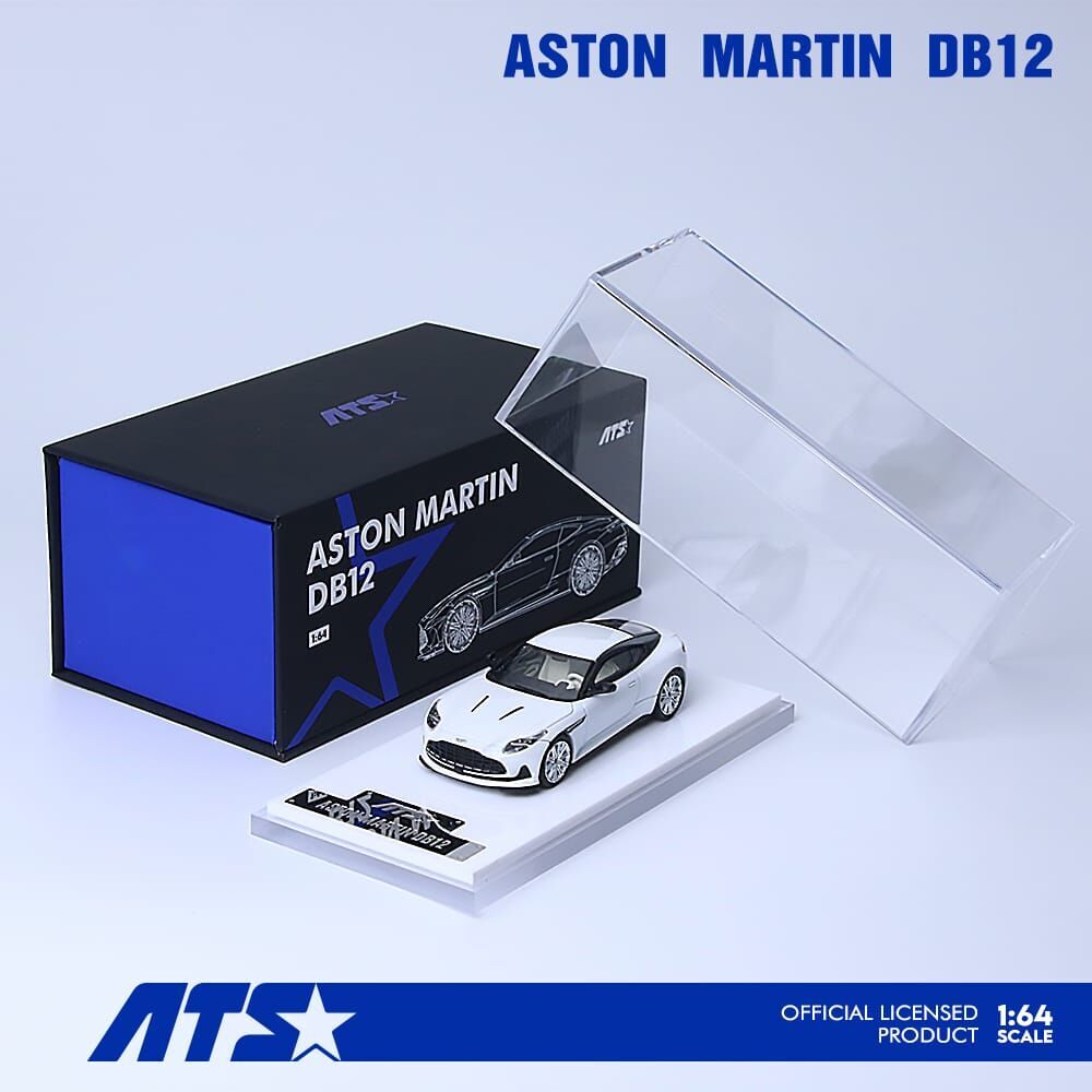 PO-$150 * ATS MODEL * 1:64 ASTON MARTIN DB12 COUPE PEARL WHITE