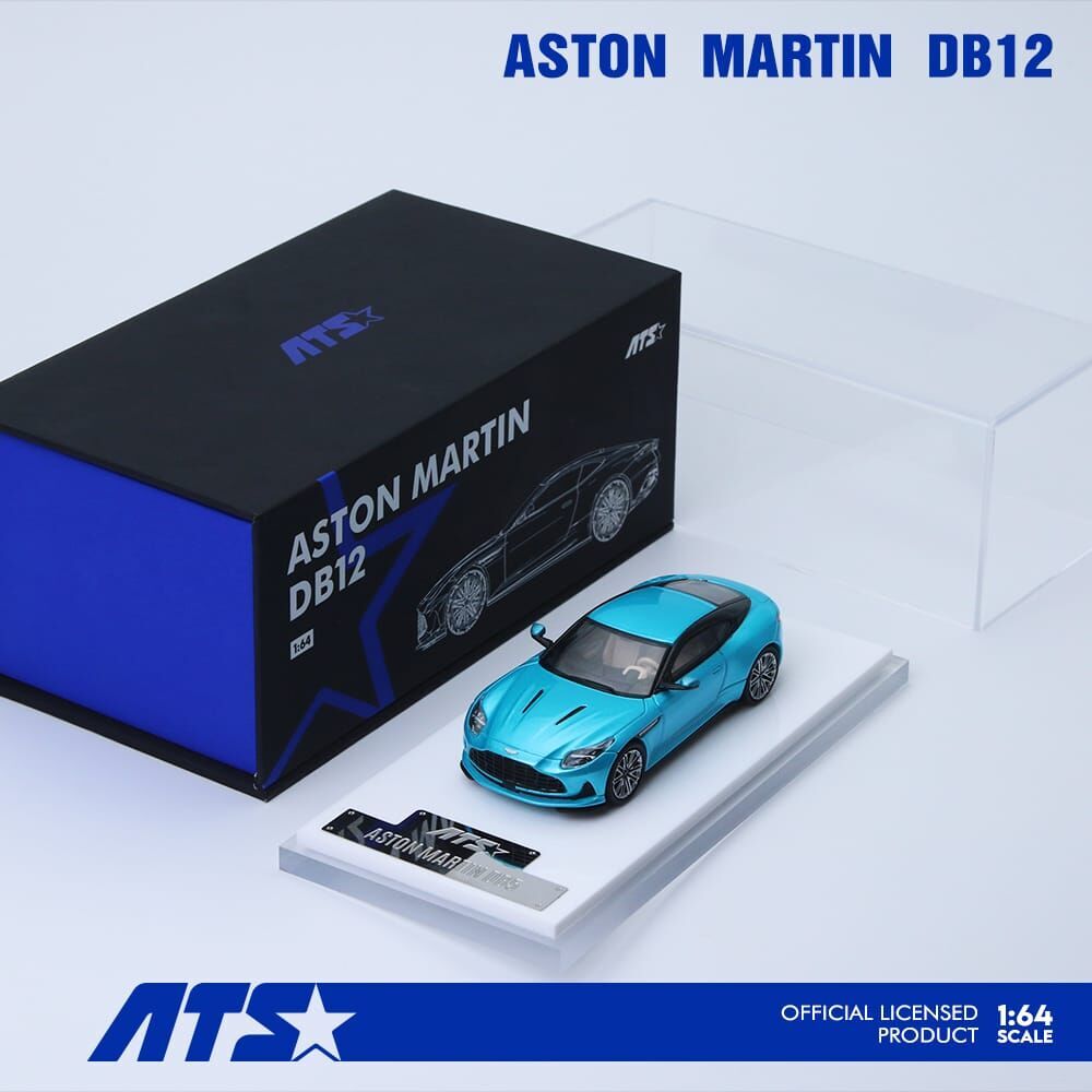 PO-$150 * ATS MODEL * 1:64 ASTON MARTIN DB12 COUPE TIFFANY BLUE