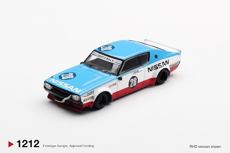 PO-$99 * MINI GT * 1:64 1212 Nissan Skyline Kenmeri Liberty Walk Nissan Racing '75 concept RHD