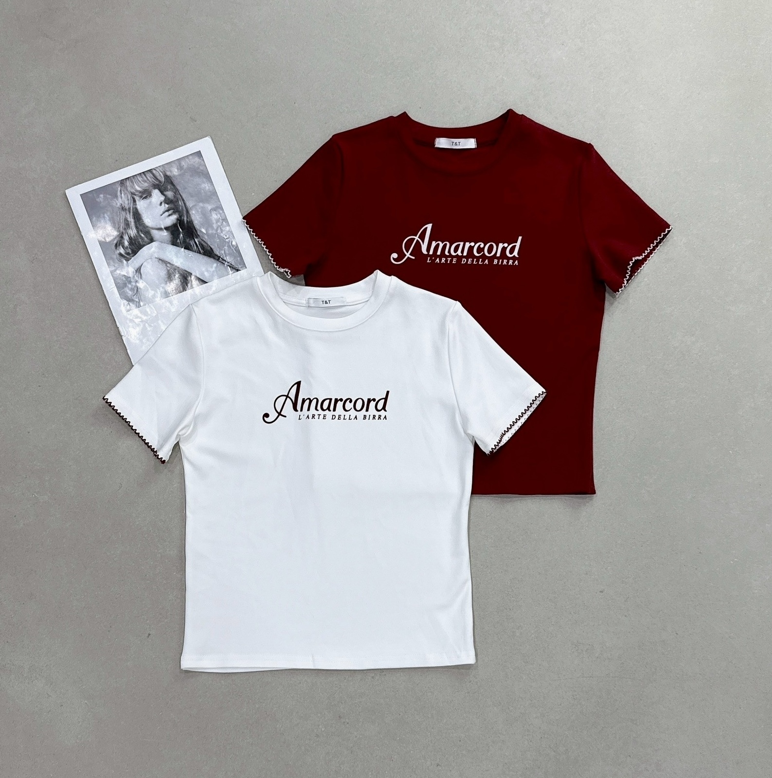 植絨Amarcord滾邊袖棉質衣