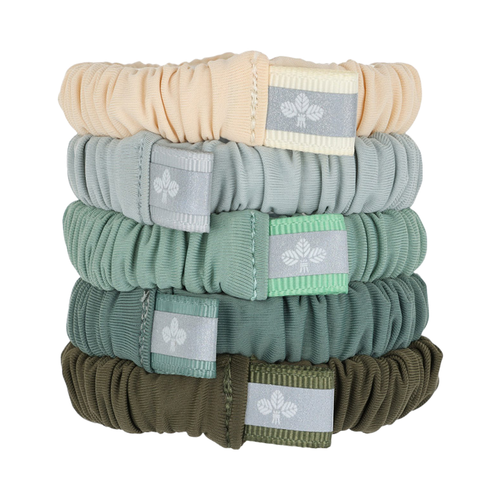 L. ERICKSON 細褶運動髮圈-5入〈橄欖綠〉