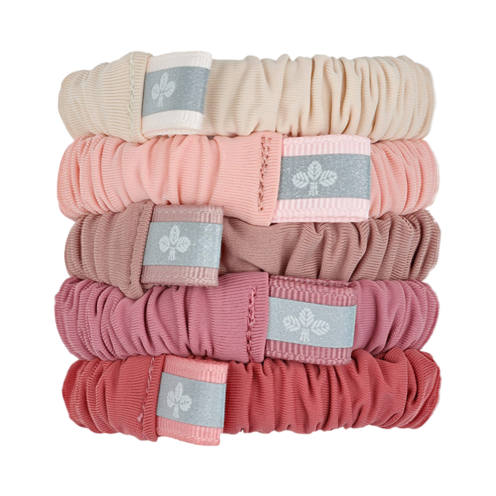 L. ERICKSON 細褶運動髮圈-5入〈腮紅粉〉