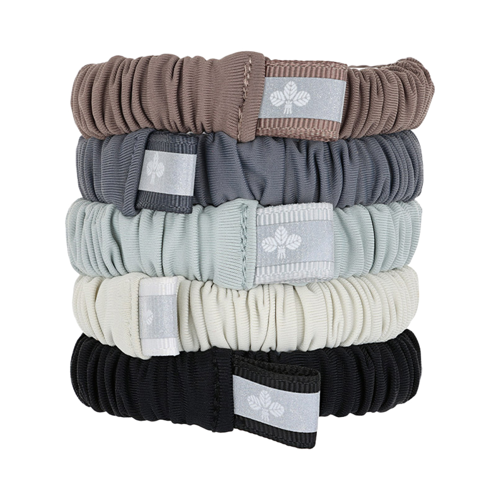 L. ERICKSON 細褶運動髮圈-5入〈松露灰〉