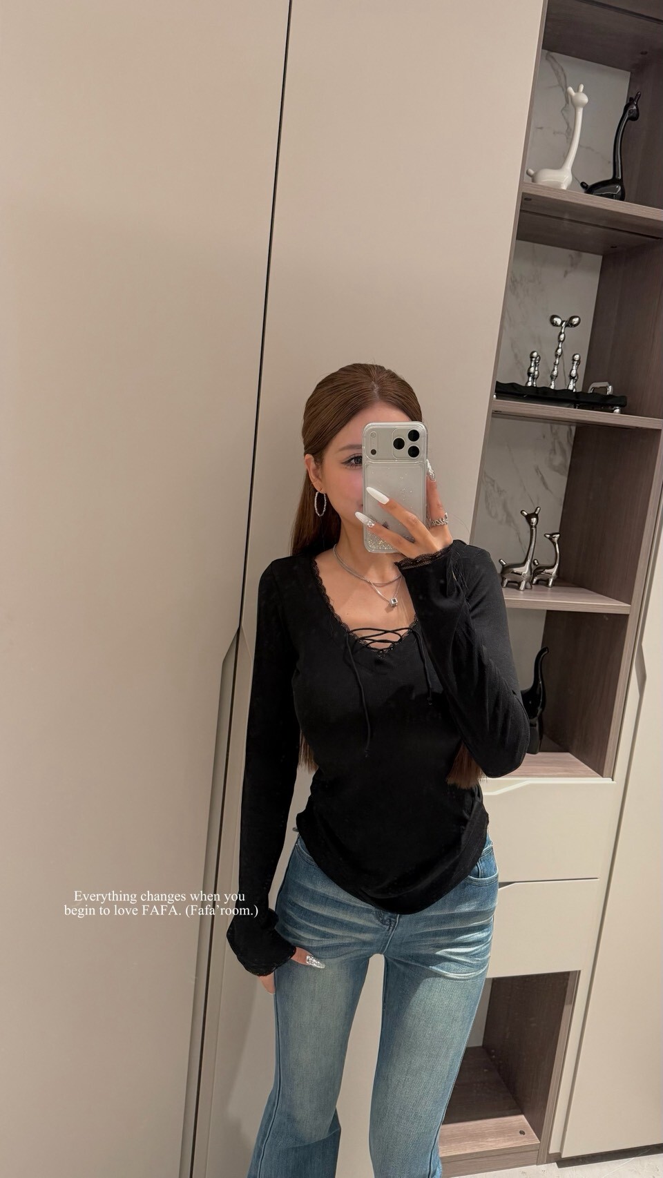 *【Mar.3】T'2綁帶蕾絲V領上衣