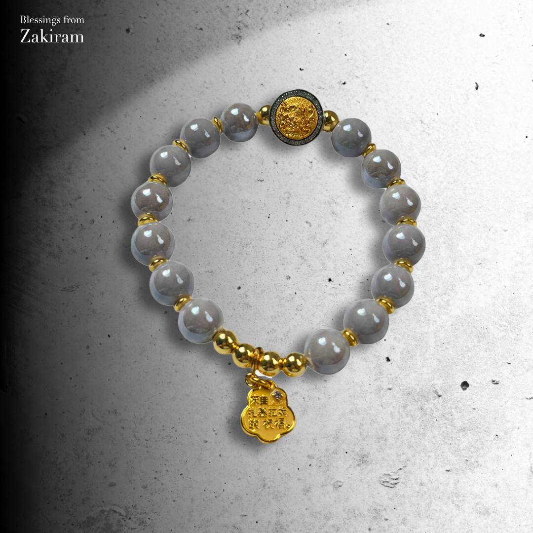 靈赫宮  大黑天 墨影金輝 瓷珠手串