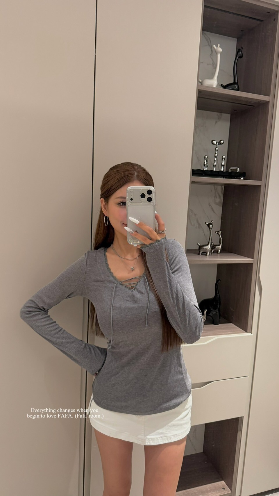 *【Mar.3】T'2綁帶蕾絲V領上衣