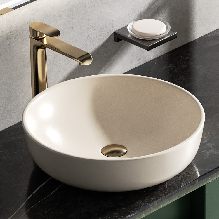 Vizio Round Countertop Basin (Matt Khaki)(VZ100101MK)