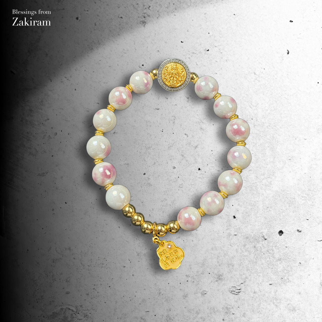 靈赫宮 扎基拉姆 櫻花粉 瓷珠手串