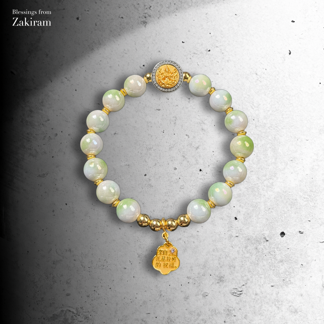 靈赫宮 綠度母 瓷珠手串