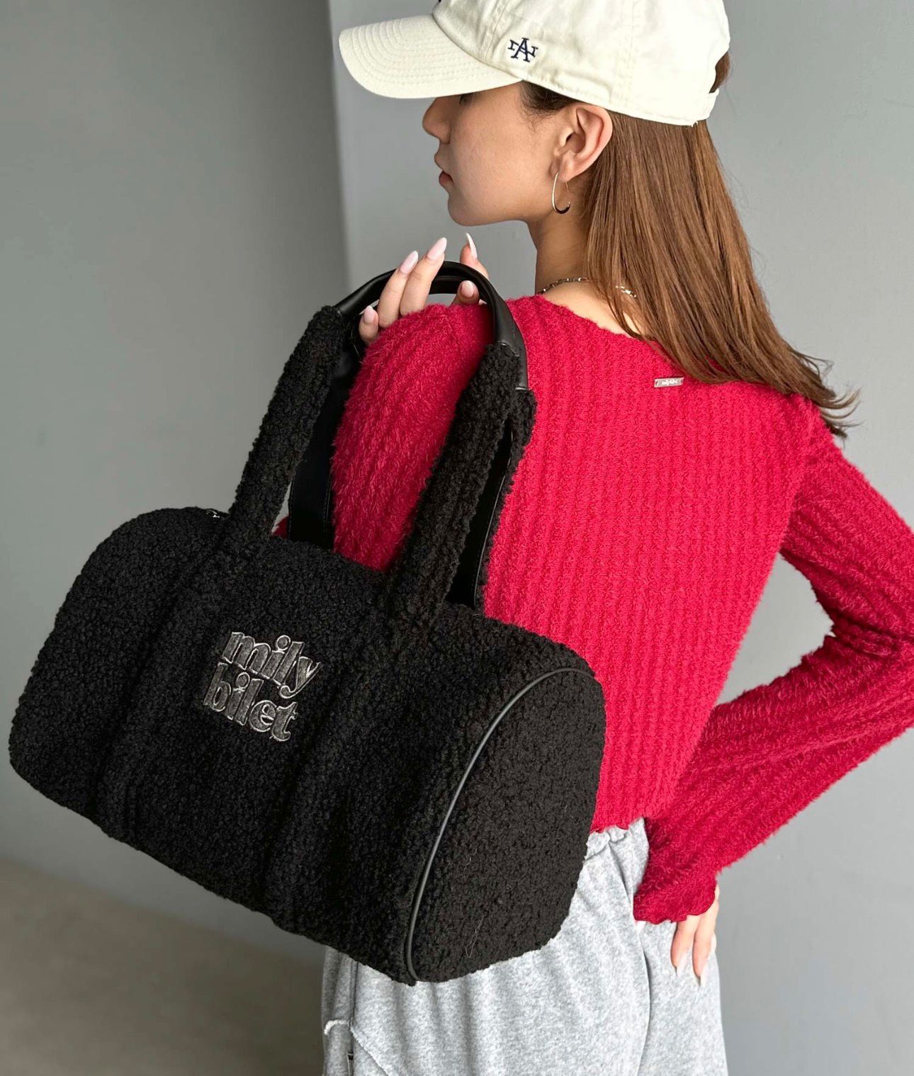 【預購】mily bilet JN030204 軟綿綿羊羔毛波士頓包