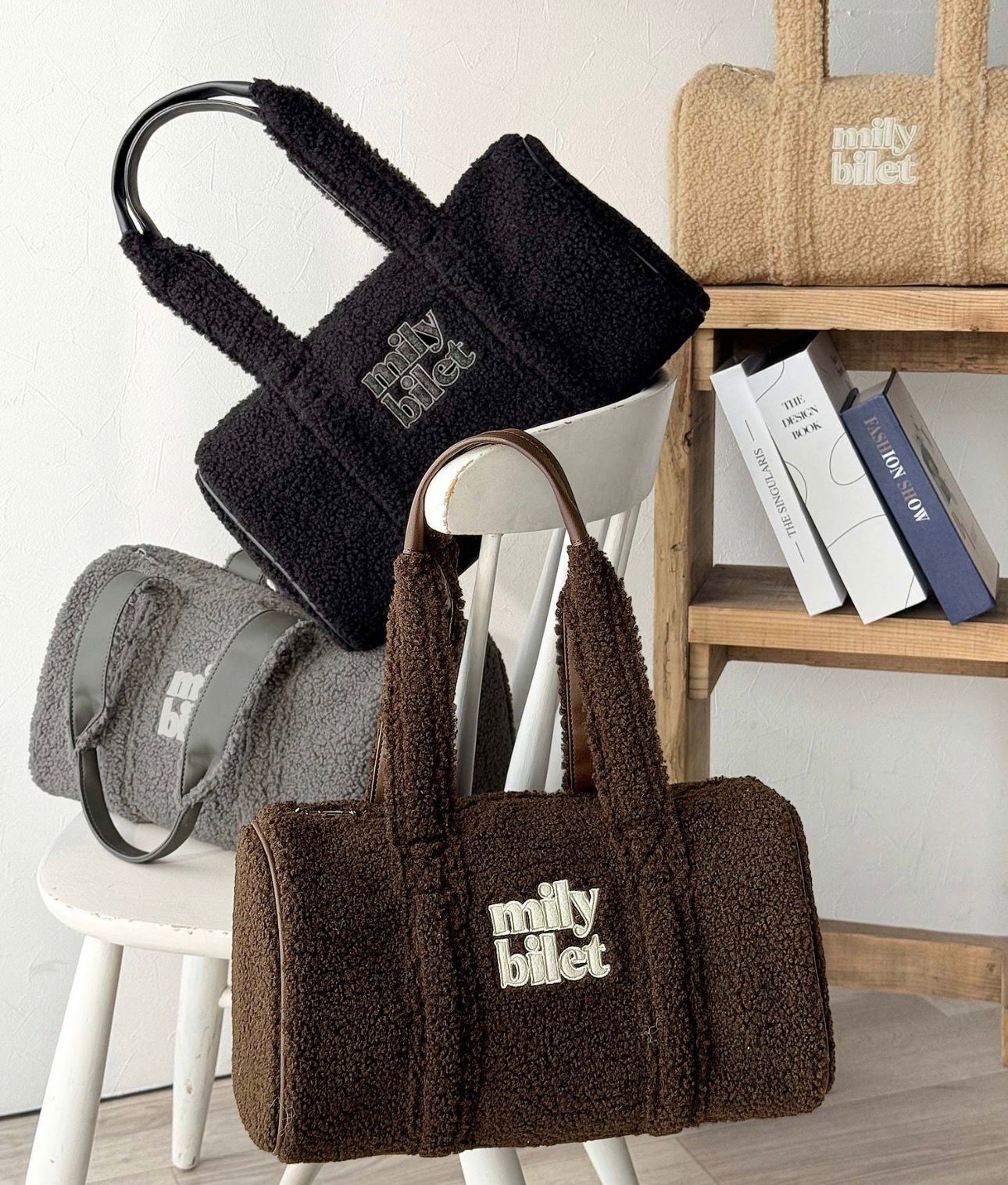 【預購】mily bilet JN030204 軟綿綿羊羔毛波士頓包