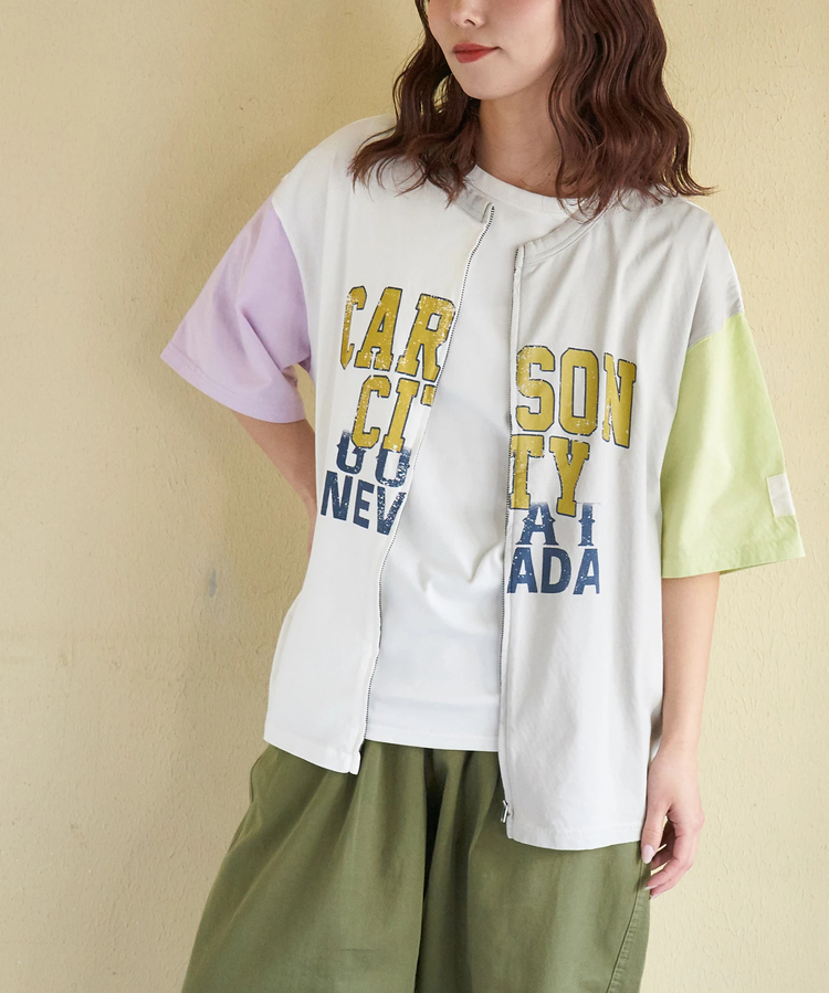 日本預訂 cube sugar CS Cool-to-the-touch, UV-protective Jersey 3/4 Sleeve Zip Cardigan