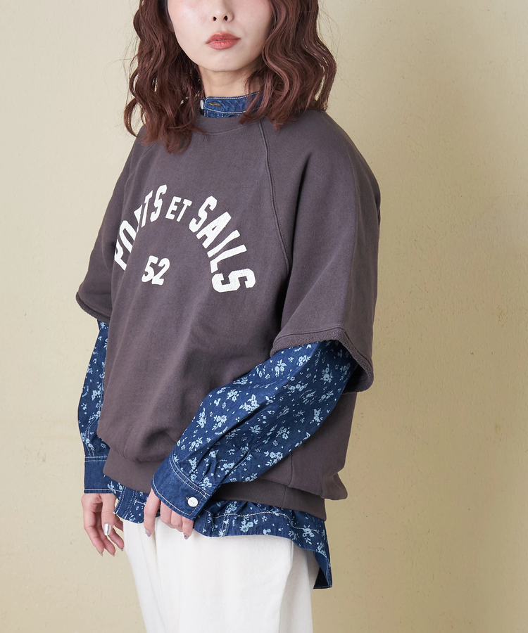 日本預訂 cube sugar CS Gauze Fleece Sweatshirt, 5/8 Sleeve Raglan Pullover